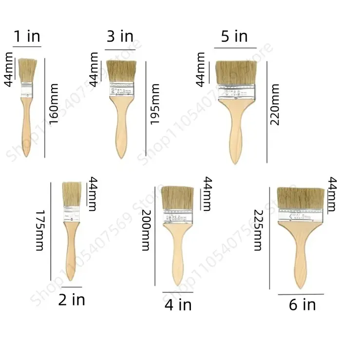 Lot de 5 pinceaux de qualité supérieure avec manche en bois