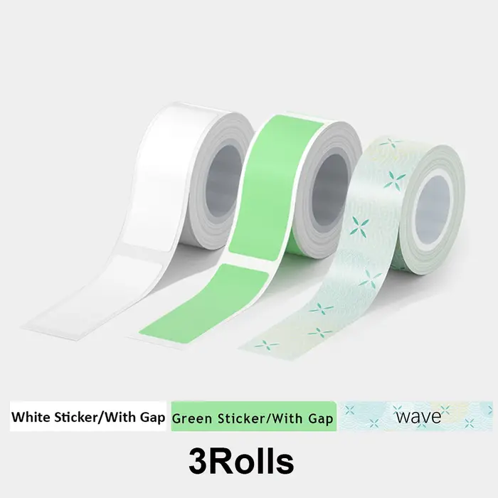 3 rouleaux 16mm * 4m 12mm * 35mm ruban d'étiquettes pour MakeID L1 L1-A étiqueteuse impression sans encre bricolage