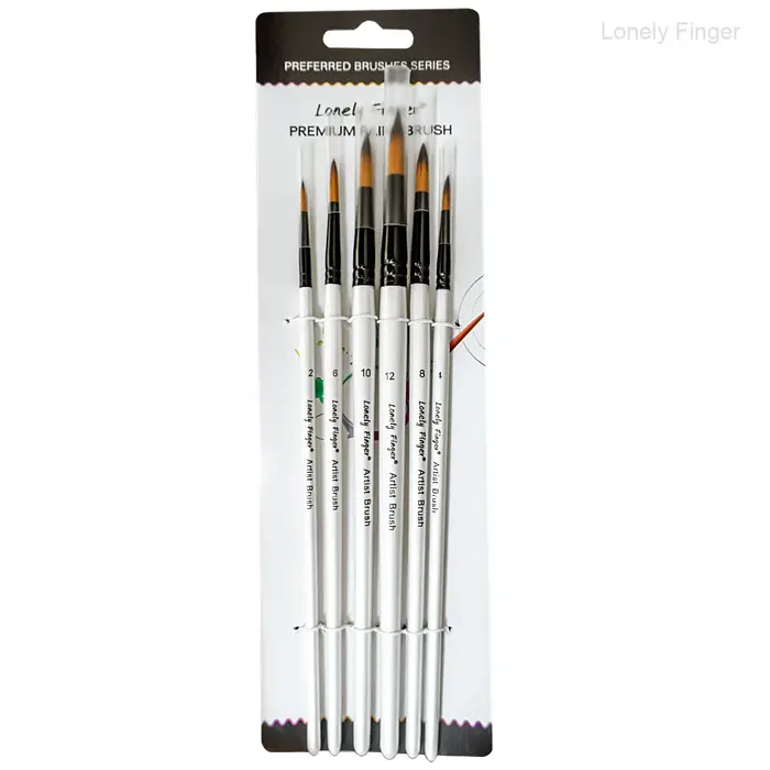 Pinceaux ronds et angulaires pour peinture acrylique, ensemble de petits pinceaux à poignée en bois