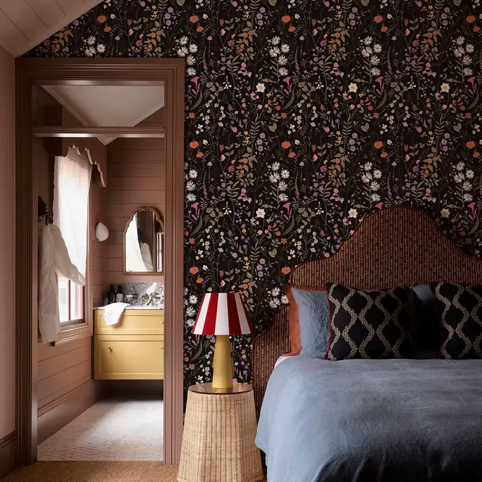 1 rouleau 44 cm x 300 cm noir floraison fleur PVC papier peint Morden imperméable vinyle salon bureau décoration murale avec adhésif