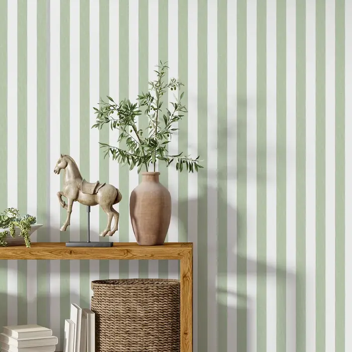 Papier peint à motif de rayures, peler et coller, papier peint mural à rayures vertes modernes géomé