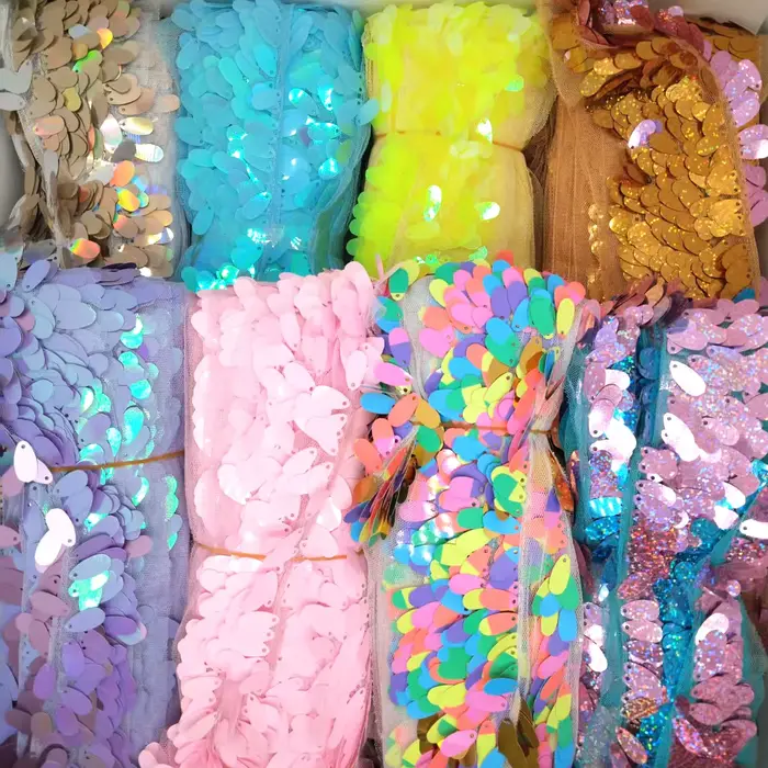 Ruban à paillettes en filet souple