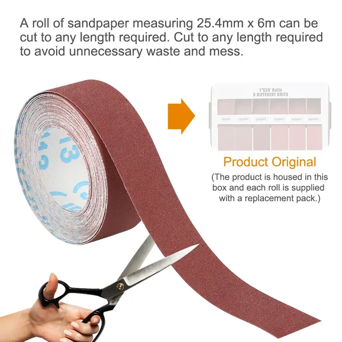 Rouleau de papier abrasif pour outil converasif