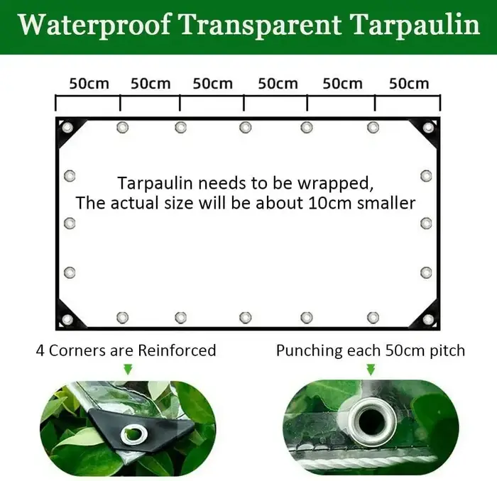 Bâche transparente en PVC de 0.39mm