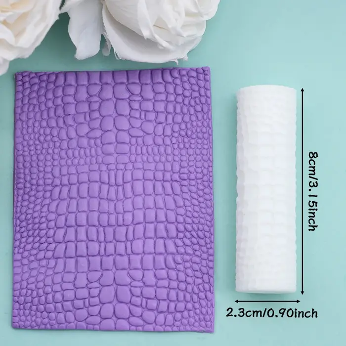 Rouleau de Texture en argile polymère avec motifs floraux