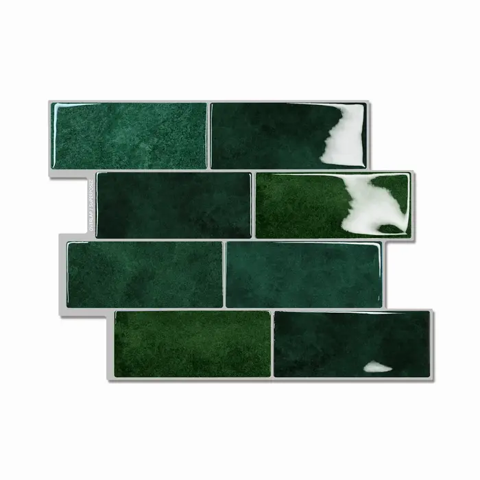 Autocollants muraux auto-adhésifs pour carrelage à motif de brique verte