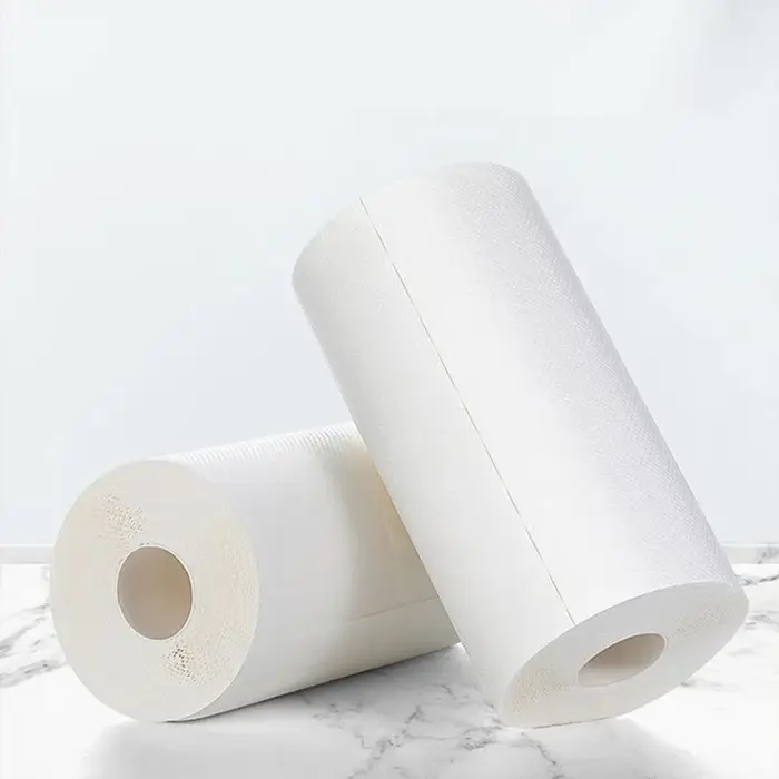 1 Rouleau/400 Feuilles de Chiffons Non-Tissés Jetables Épaissis Dégraissants pour Nettoyage Facile