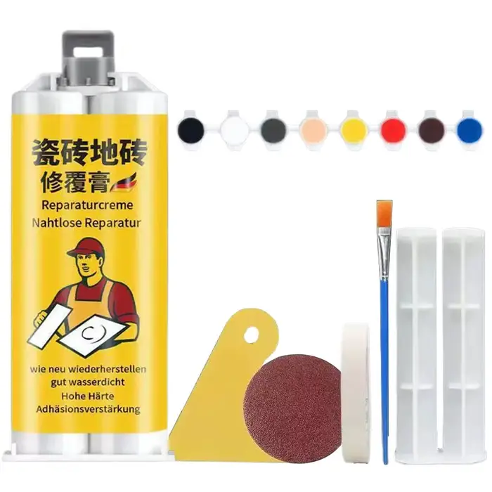 Pâte de réparation pour carreaux, pour fissures et trous, finition brillante, imperméable, couleur r