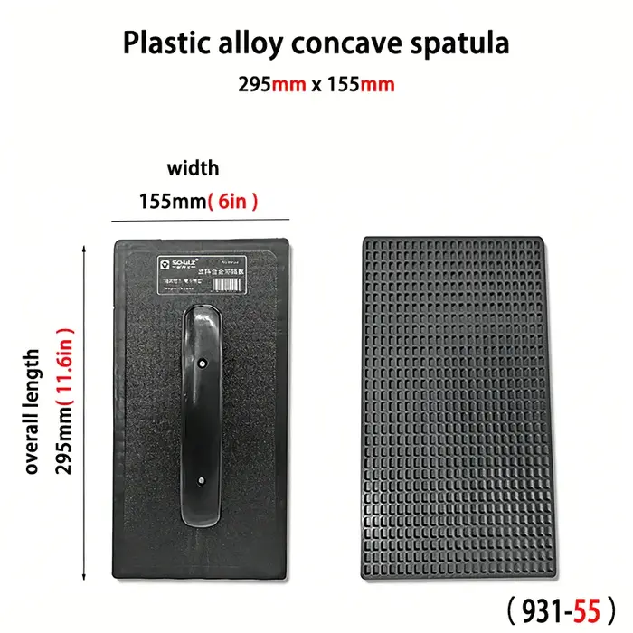 Plaque de plâtrage en alliage plastique à surface concave