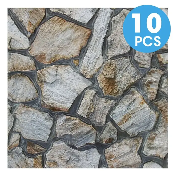 10/20 pièces, panneaux muraux en fausse pierre 3D PVC, décoration murale décorative, panneaux auto-a