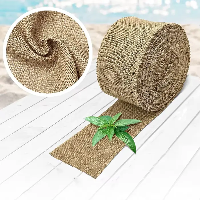 Rouleau de ruban en toile de Jute naturelle, 2M/3M/5M/rouleau, pour fête de mariage Vintage, bricola