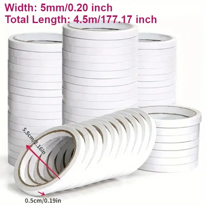 6 rouleaux de ruban adhésif Double face Transparent