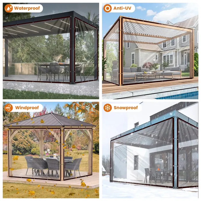 Bâches transparentes imperméables pour extérieur