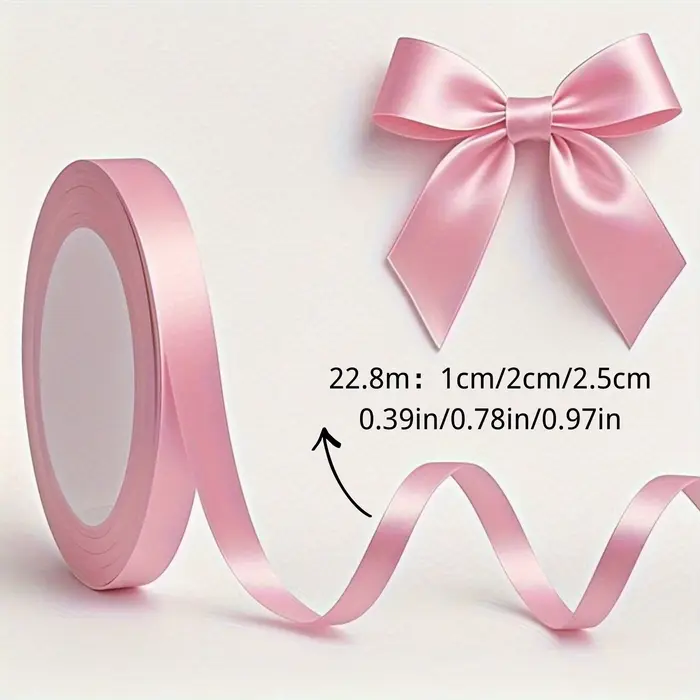 Ruban rose 1cm/2cm/2.5cm-ruban artisanal haut de gamme pour coffrets cadeaux, décoration de mariage,