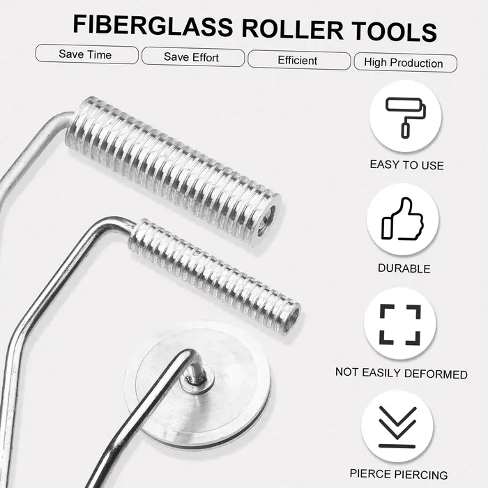 Kit d'outils de rouleau en fibre de verre, 3 pièces, outil de palette à bulles en fibre de verre, Ki