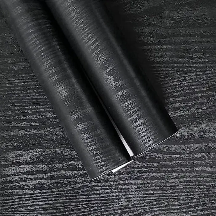 Papier peint auto-adhésif en Grain de bois noir, autocollants de garde-robe à couleur changeante pou