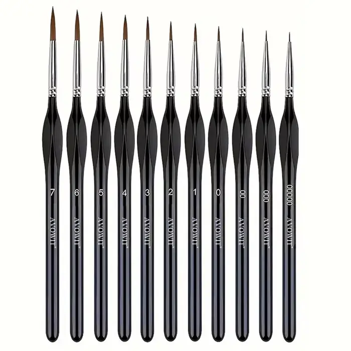 Pinceaux miniatures, 11 petits pinceaux à pointe Fine, ensemble de pinceaux à peinture Micro détaill