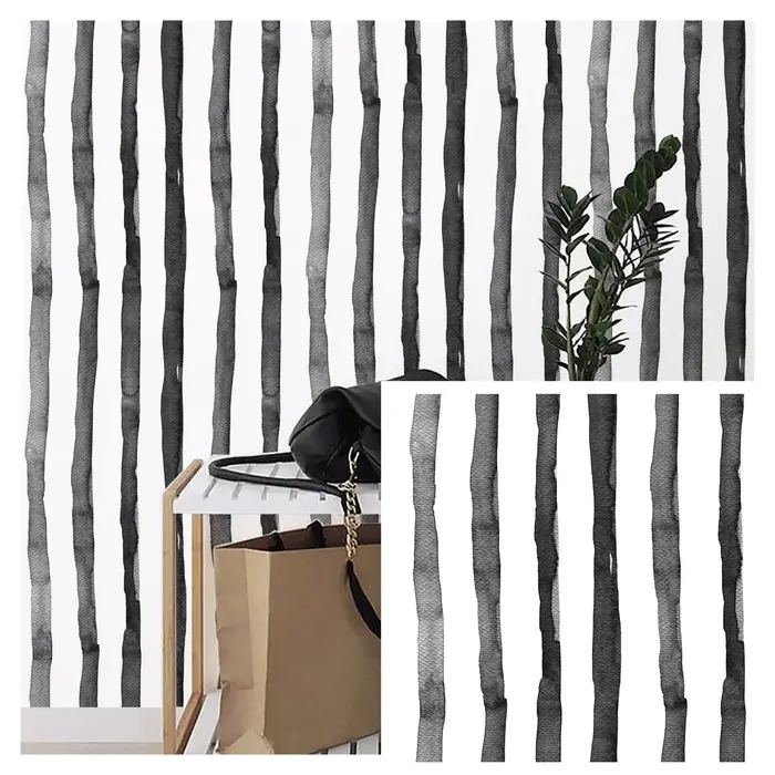 Papier peint auto-adhésif à rayures, style Boho, amovible, bleu Indigo/blanc, pour décorations de ch