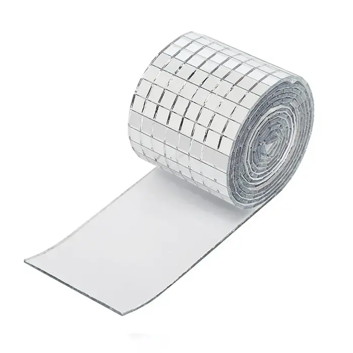 Rouleau d'autocollants de carreaux de mosaïque miroir en verre véritable