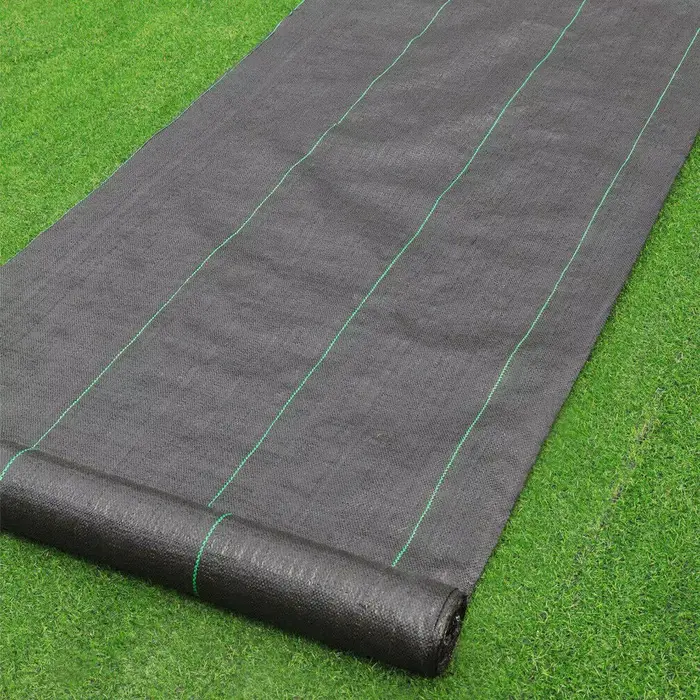 Toile de paillage robuste pour jardins extérieurs – Tissu non tissé anti-mauvaises herbes – Rouleau