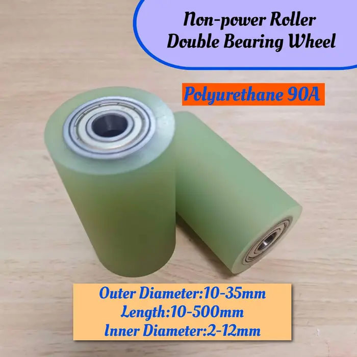 Rouleau revêtu de polyuréthane 90A OD 10-35 rouleau Non puissant roue en caoutchouc à Double rouleme