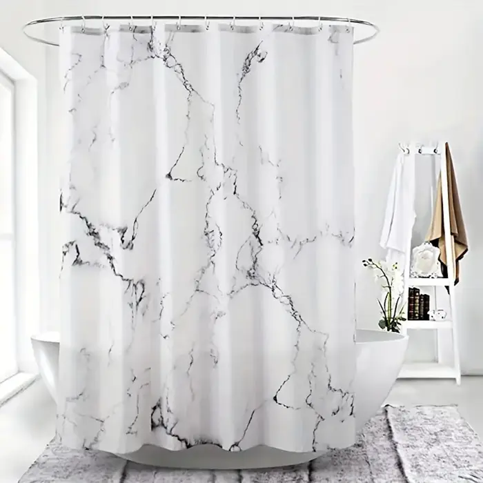 Rideau de douche imperméable en Polyester avec 12 crochets en plastique