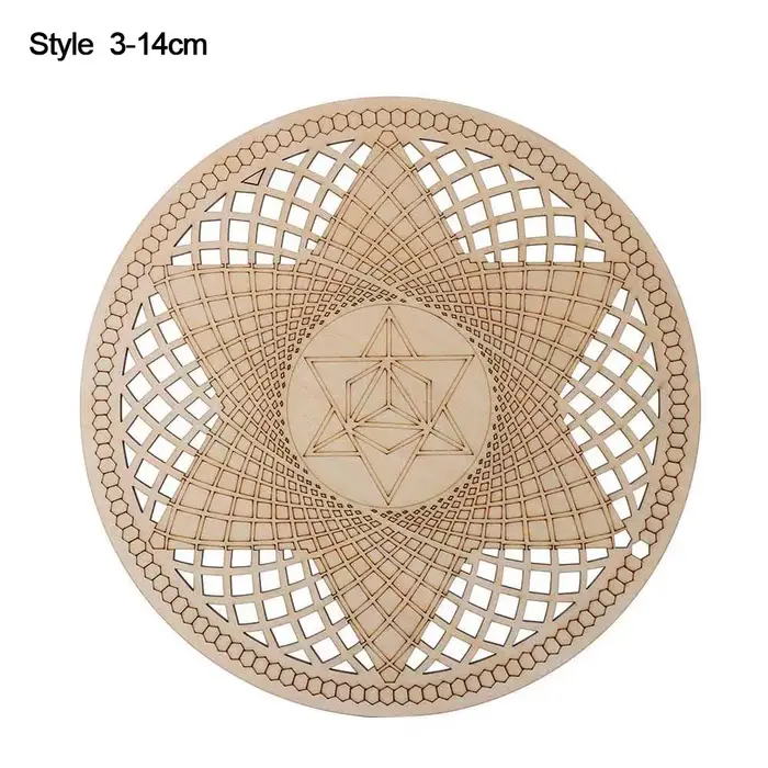 Panneau Mural en Bois en Forme de Fleur de Vie de 14cm