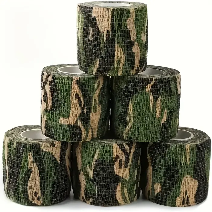 6/12 rouleaux de ruban adhésif camouflage, bandages cohésifs non tissés, bandages pour animaux de co