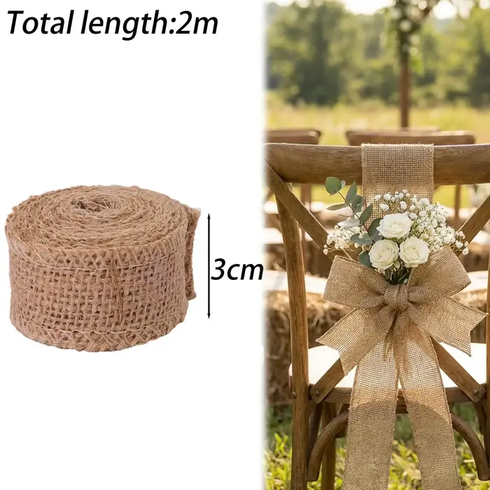 Rouleau de ruban en toile de jute, fournitures artisanales faites à la main pour la décoration de ma