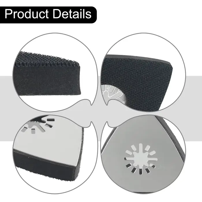 Ponçage de précision avec tampon de ponçage triangulaire en acier inoxydable de 80 mm, disque de polissage pour outils oscillants