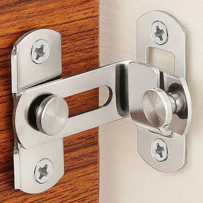 Serrure de porte garde loquet boulon 90 degrés en acier inoxydable bascule