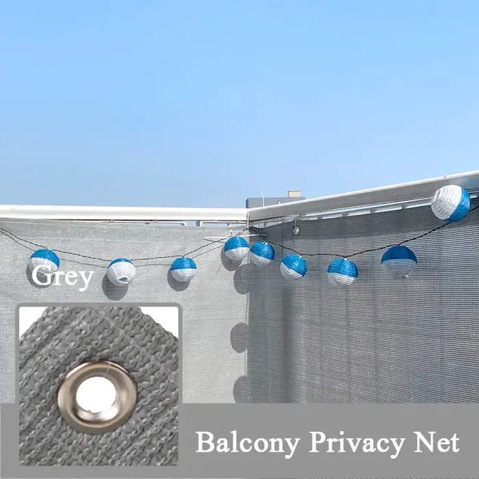 Brise-vue de balcon gris 220 g/m²