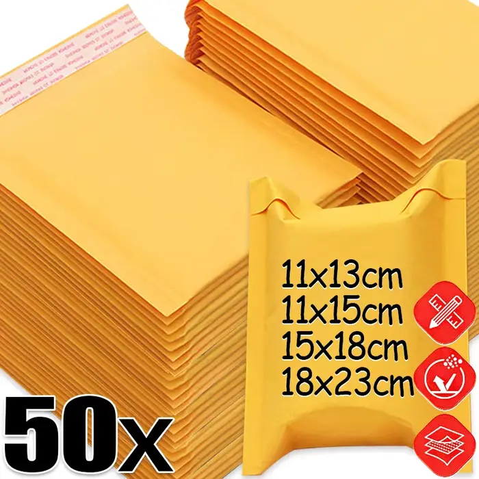 50/10x papier Kraft bulle Mailers enveloppes sacs