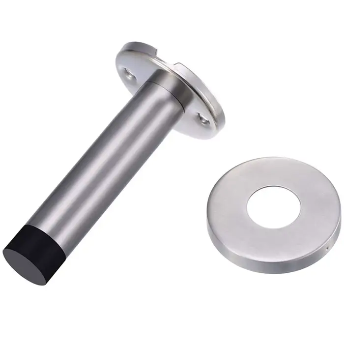 Butée de porte cylindrique en acier inoxydable 304 avec base large, protection murale au sol, butée 