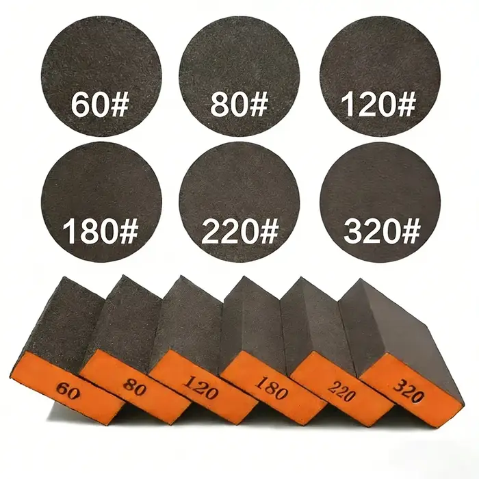 Lot de 6 éponges de ponçage à grains grossiers