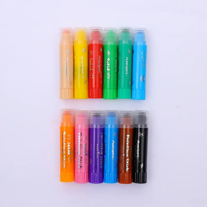 8/12 couleurs artisanat bâtons de peinture couleur solide bâton