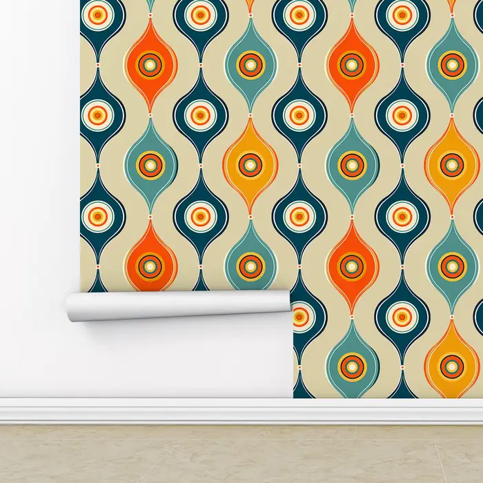 Papier peint circulaire coloré vibrant pour mur