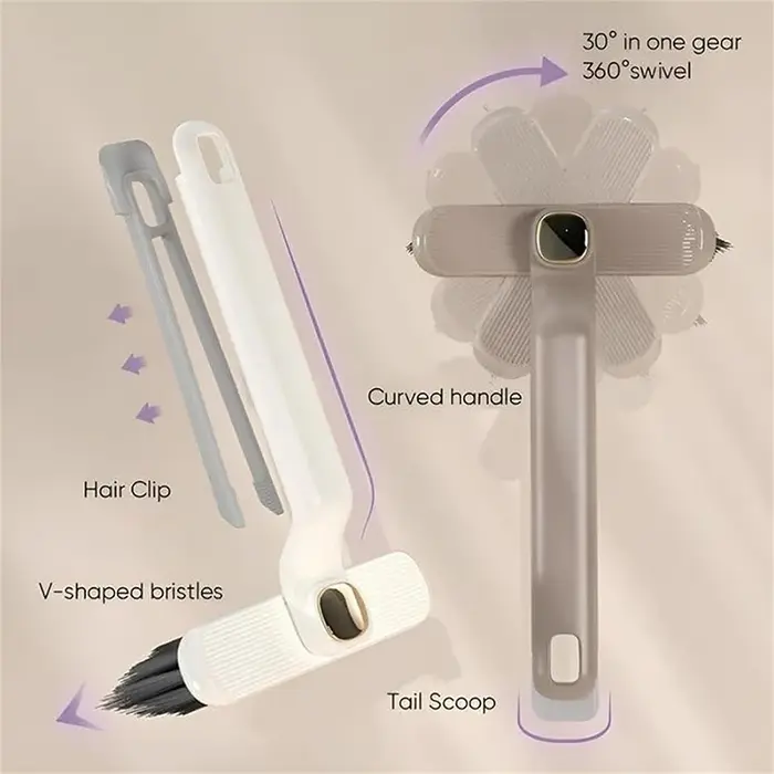 Brosse de nettoyage de crevasses rotative multifonction à main 360 ° Outil de nettoyage de coins r