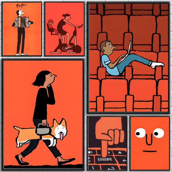 J-Jean Art j-jullien affiche autocollants peinture murale auto-adhésive Stickers muraux pour chambre salon maison HD décor cadeau