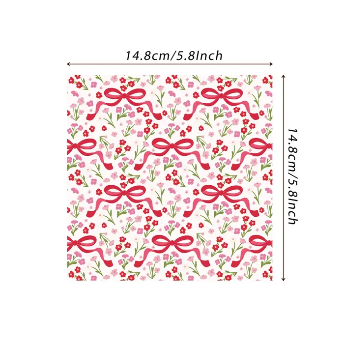 Ruban à nœud et papier artisanal décoratif Floral