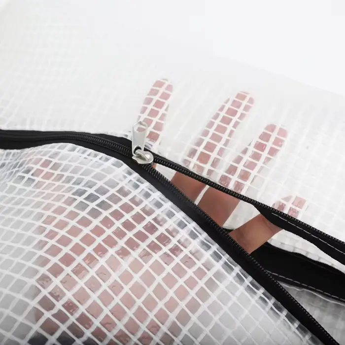 Bâche transparente personnalisée à fermeture éclair pour l'extérieur