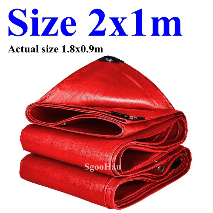 Bâche en PE rouge imperméable, auvent extérieur, voile d'ombrage, bâche de camping, bâche de bateau,