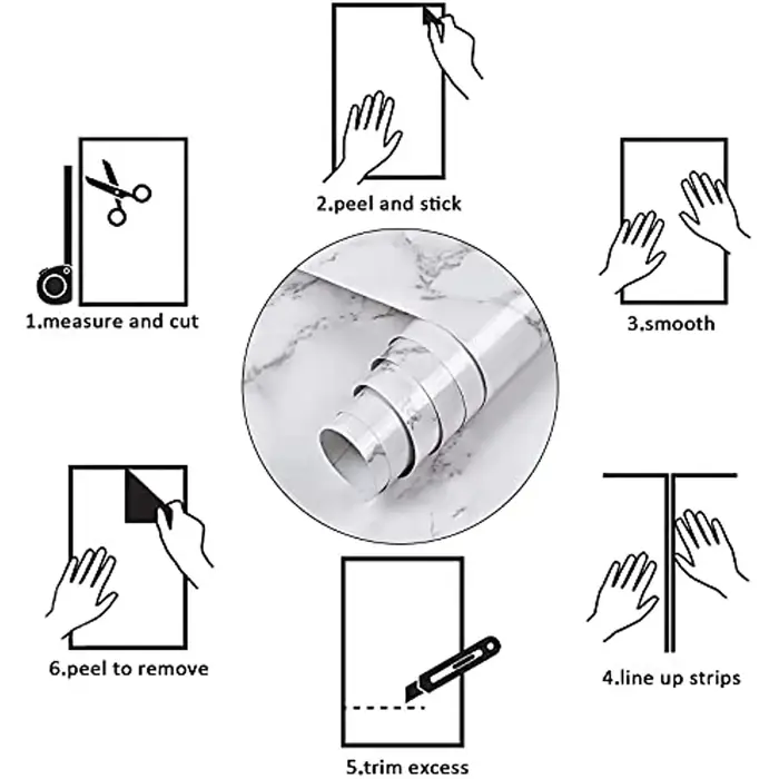 Papier de contact auto-adhésif en marbre