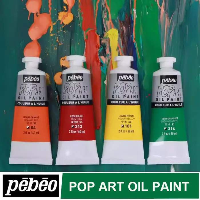 PEBEO POP ART peinture à l'huile 60ml 2fl oz tubulaire 45 couleurs résistant à la lumière étudiant artiste