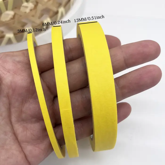 Ruban en papier jaune de 3 tailles-3/6 rouleaux artistiques pour le masquage de peinture en aérosol