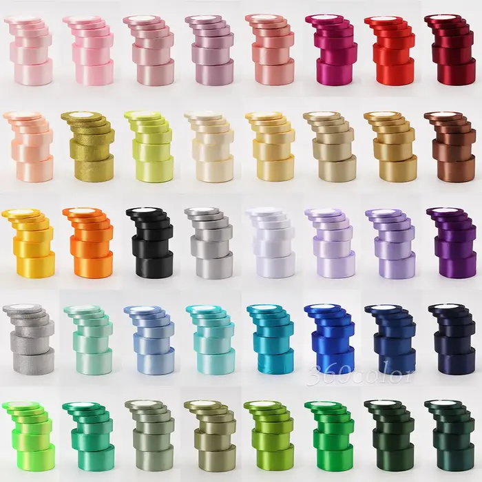 Ruban en Satin 22.8 mètres 6mm 10mm 15mm 25mm 38mm 50mm