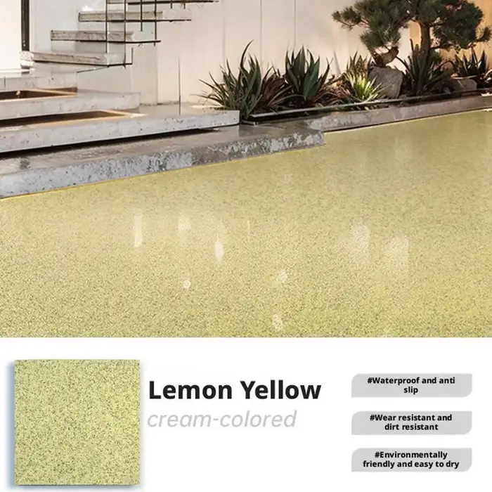 Revêtement de sol époxy effet marbre brillant
