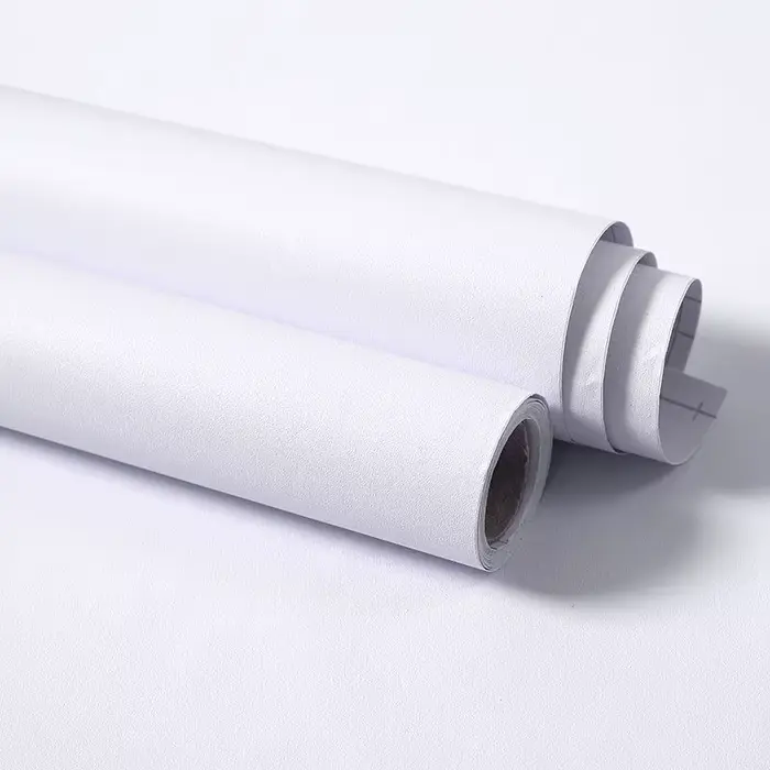 Papier peint auto-adhésif décoratif en vinyle blanc mat