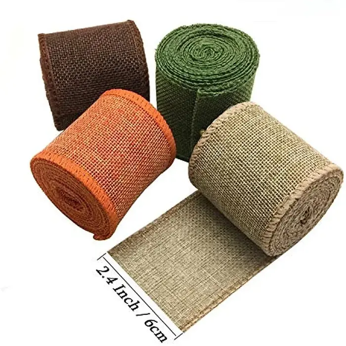 Ruban en Toile de Jute Naturelle Colorée