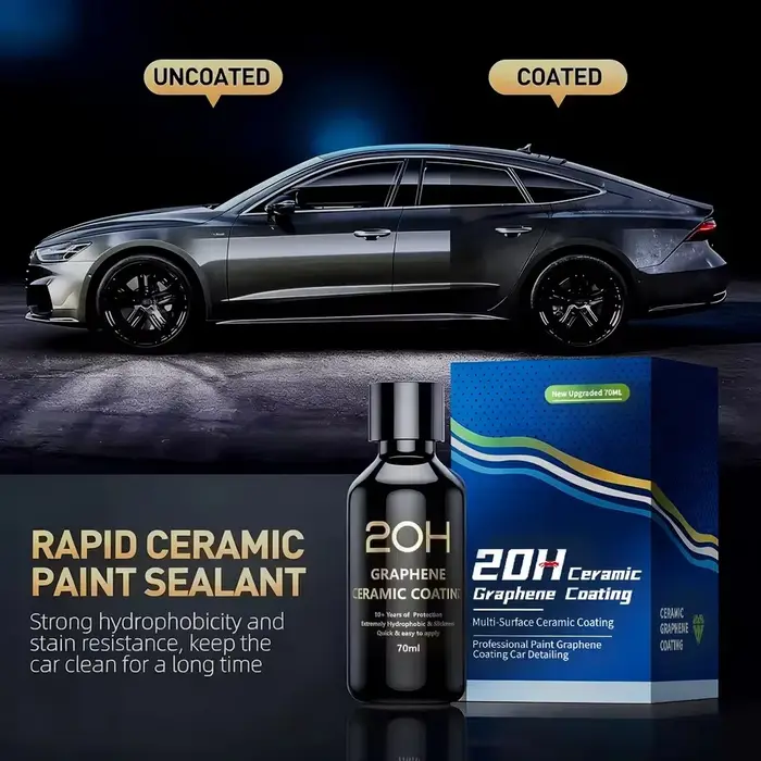 Revêtement céramique au graphène 20H/12H avec technologie auto-réparatrice et anti-UV pour professionnels du detailing